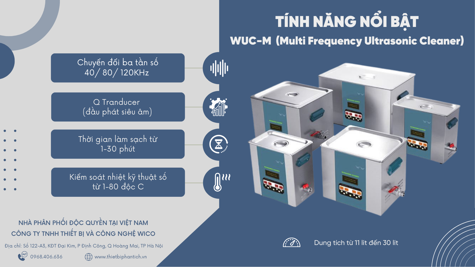 Tính năng nổi bật Bể rửa siêu âm Jiayuanda WUC-M Series