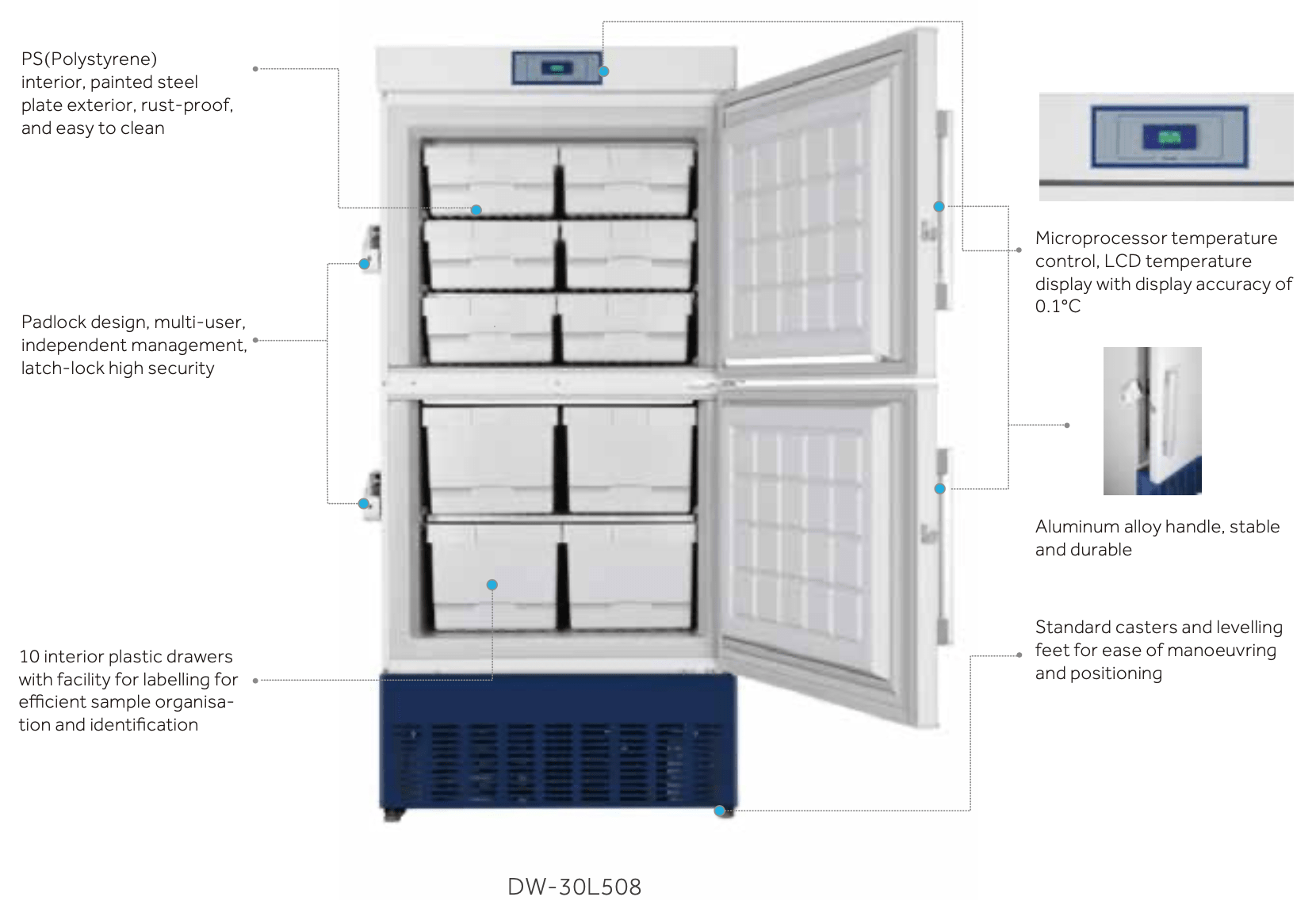 Cấu tạo tủ lạnh âm sâu DW-30L508