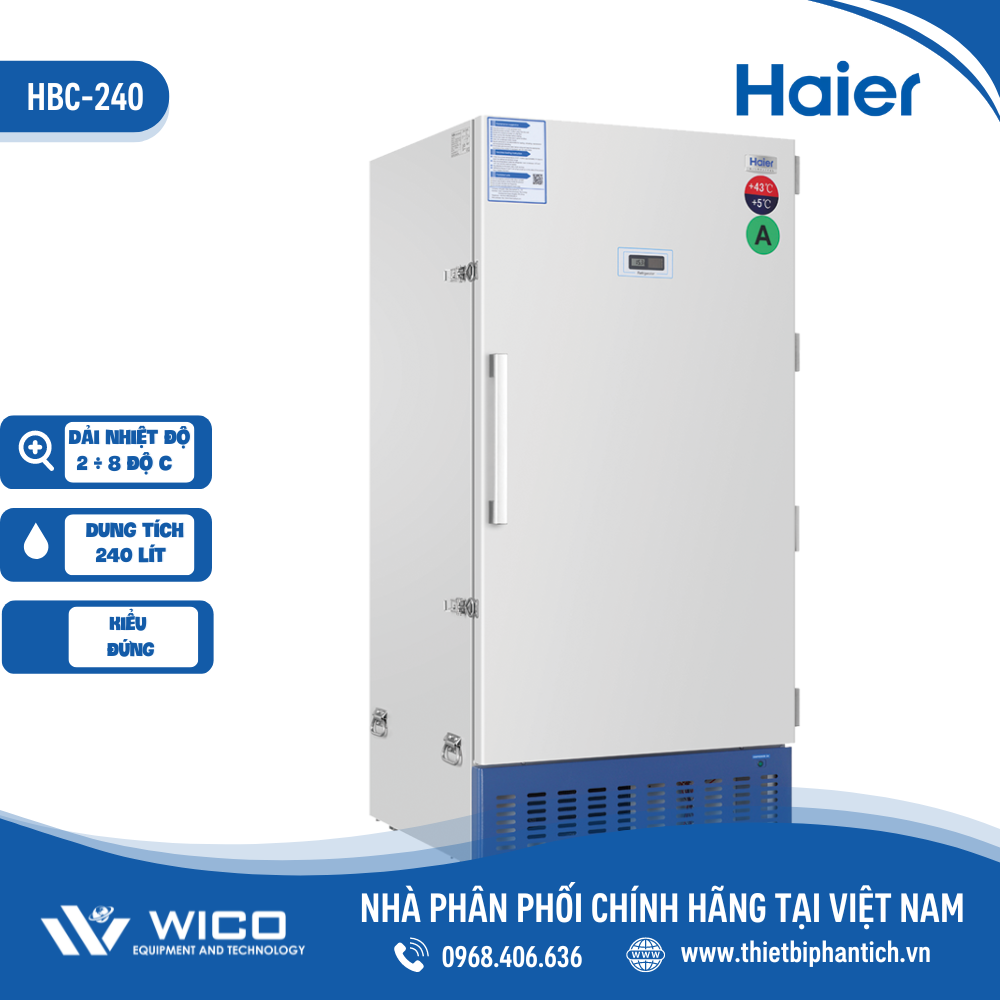 Tủ bảo quản Vacxin chuyên dụng kiểu đứng Haier HBC-240