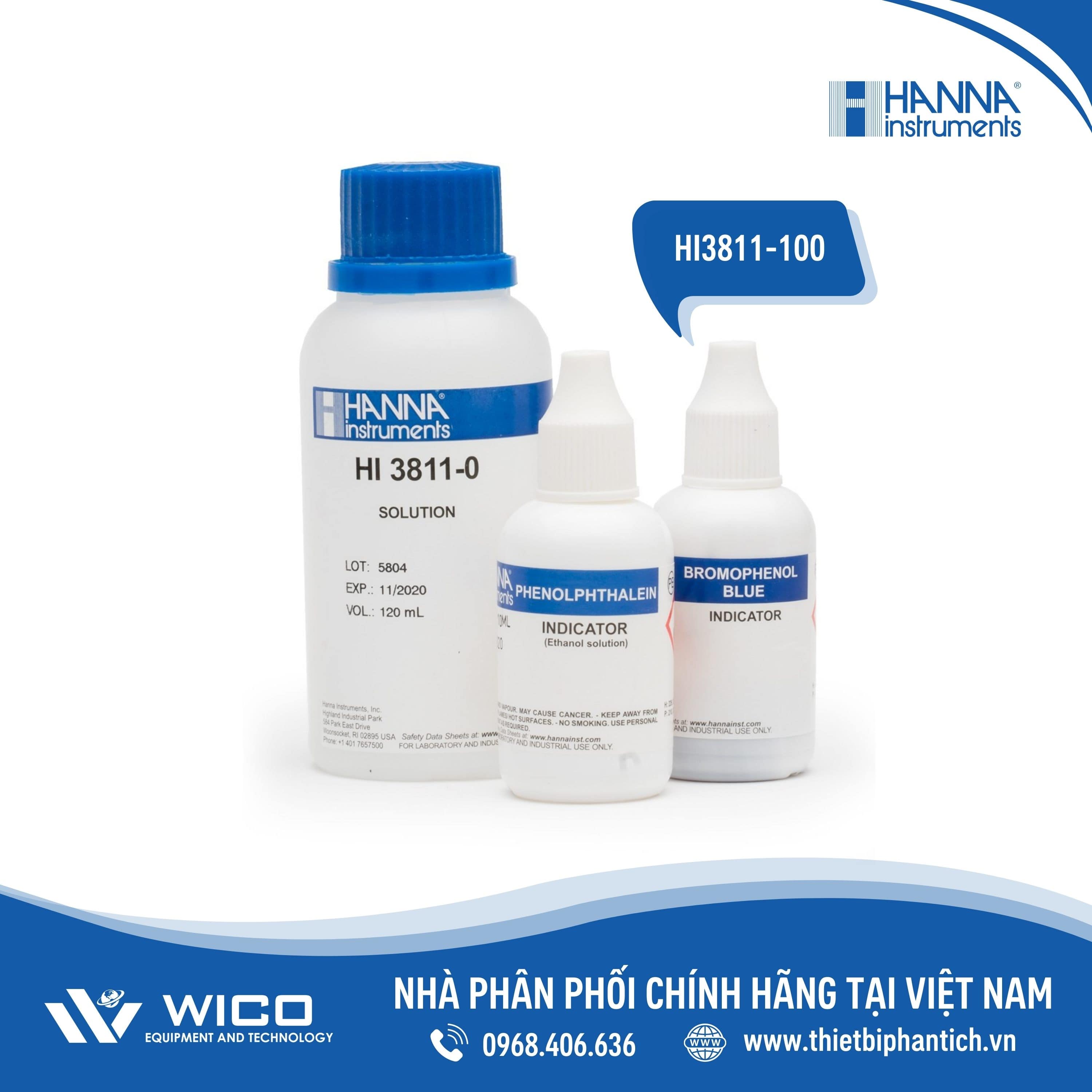 Thuốc thử kiềm cho bộ dụng cụ 100 lần HI3811-100