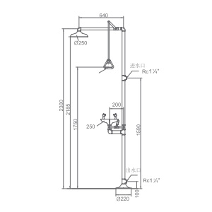 Kích thước Bộ dụng cụ tắm và rửa mắt khẩn cấp WJH0785A