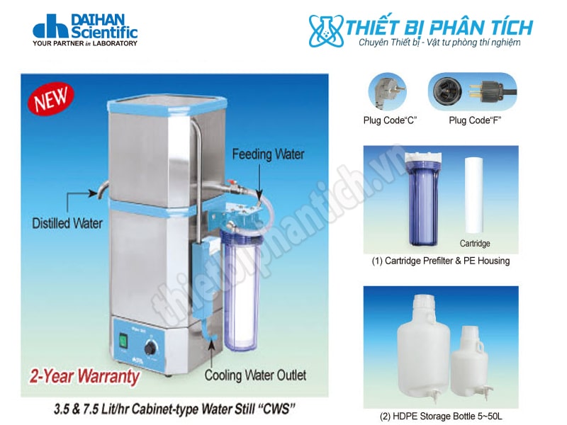 Máy Cất Nước 1 Lần Daihan Hàn Quốc CWS-4 Và CWS-8