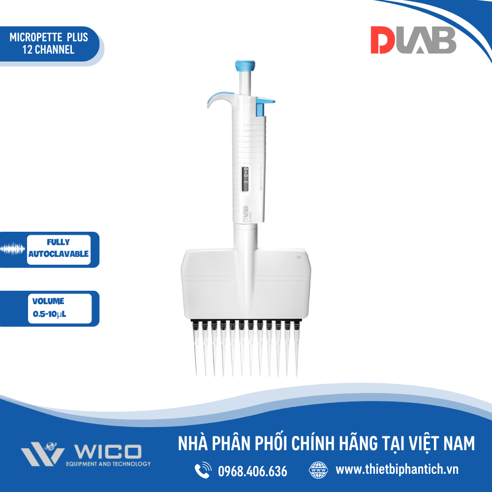 Micropipet 8/12 kênh hấp được hãng Dlab