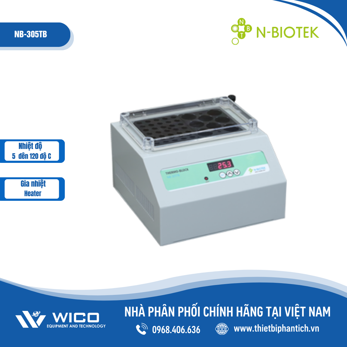 Bể ổn nhiệt thành công n-biotek NB-305TB