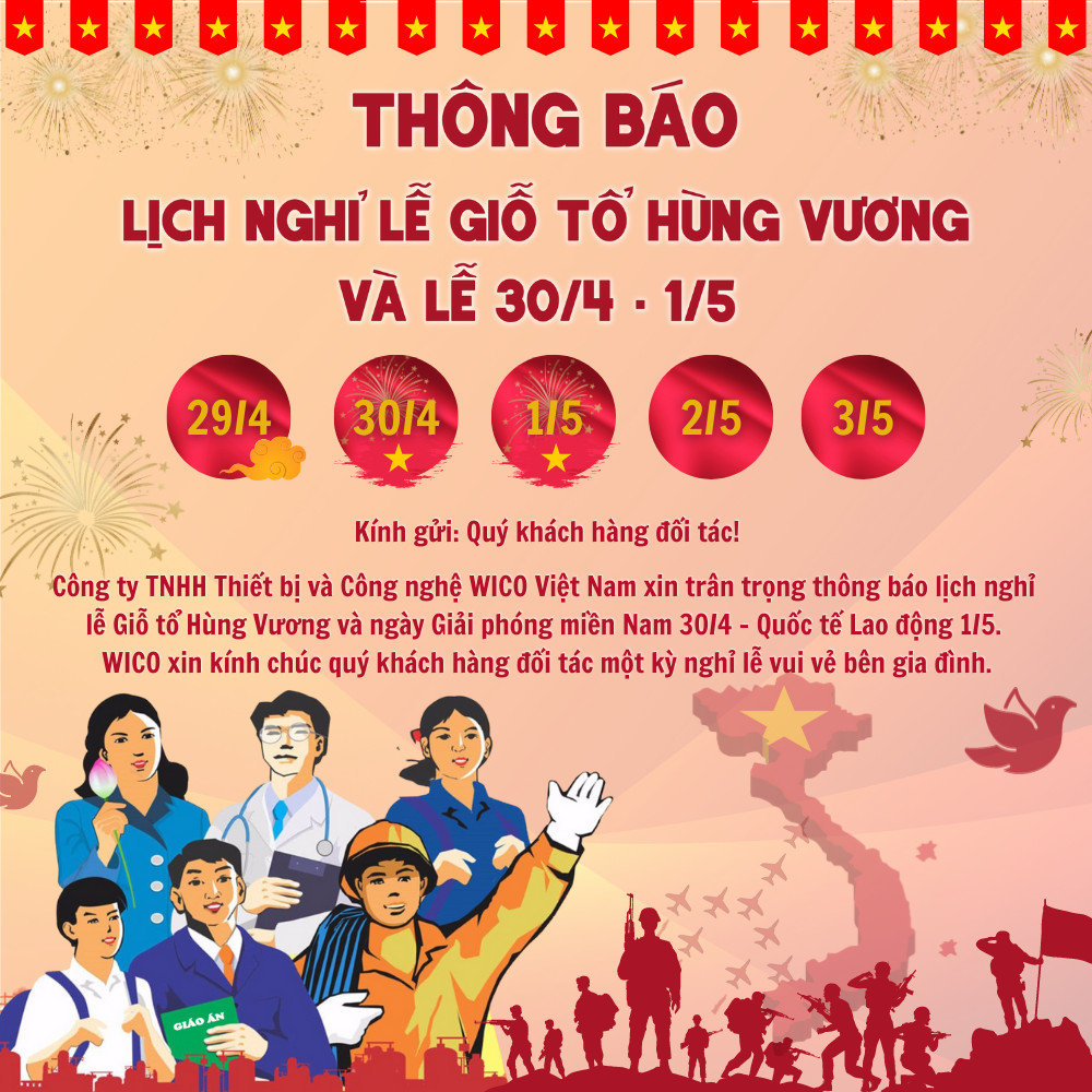 THÔNG BÁO LỊCH NGHỈ LỄ GIỖ TỔ HÙNG VƯƠNG VÀ LỄ 30/4 - 1/5