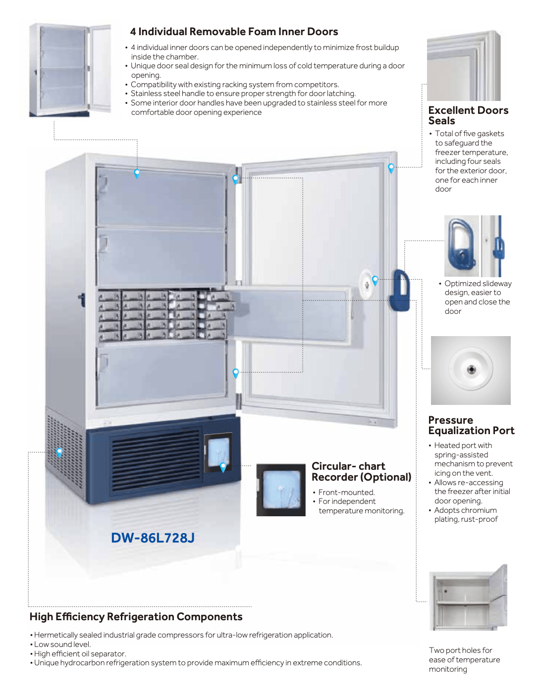 Thiết kế tủ lạnh âm 86 độ C Haier DW-86L728J