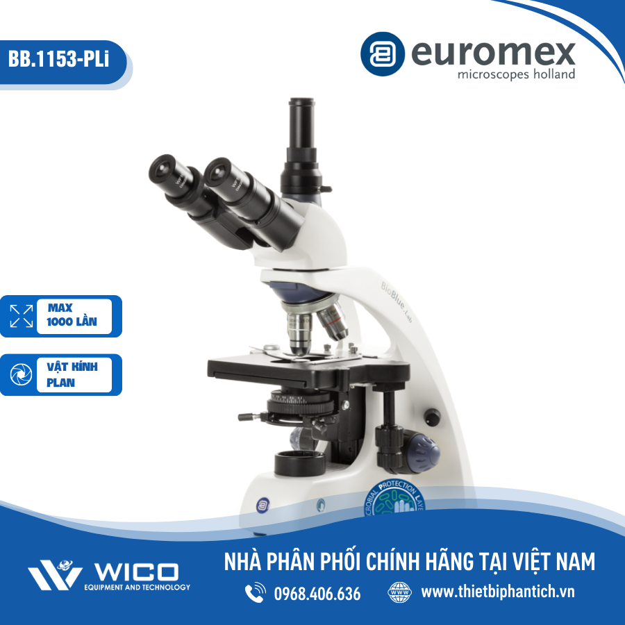 Kính hiển vi sinh học 3 mắt euromex BB.1153-PLI