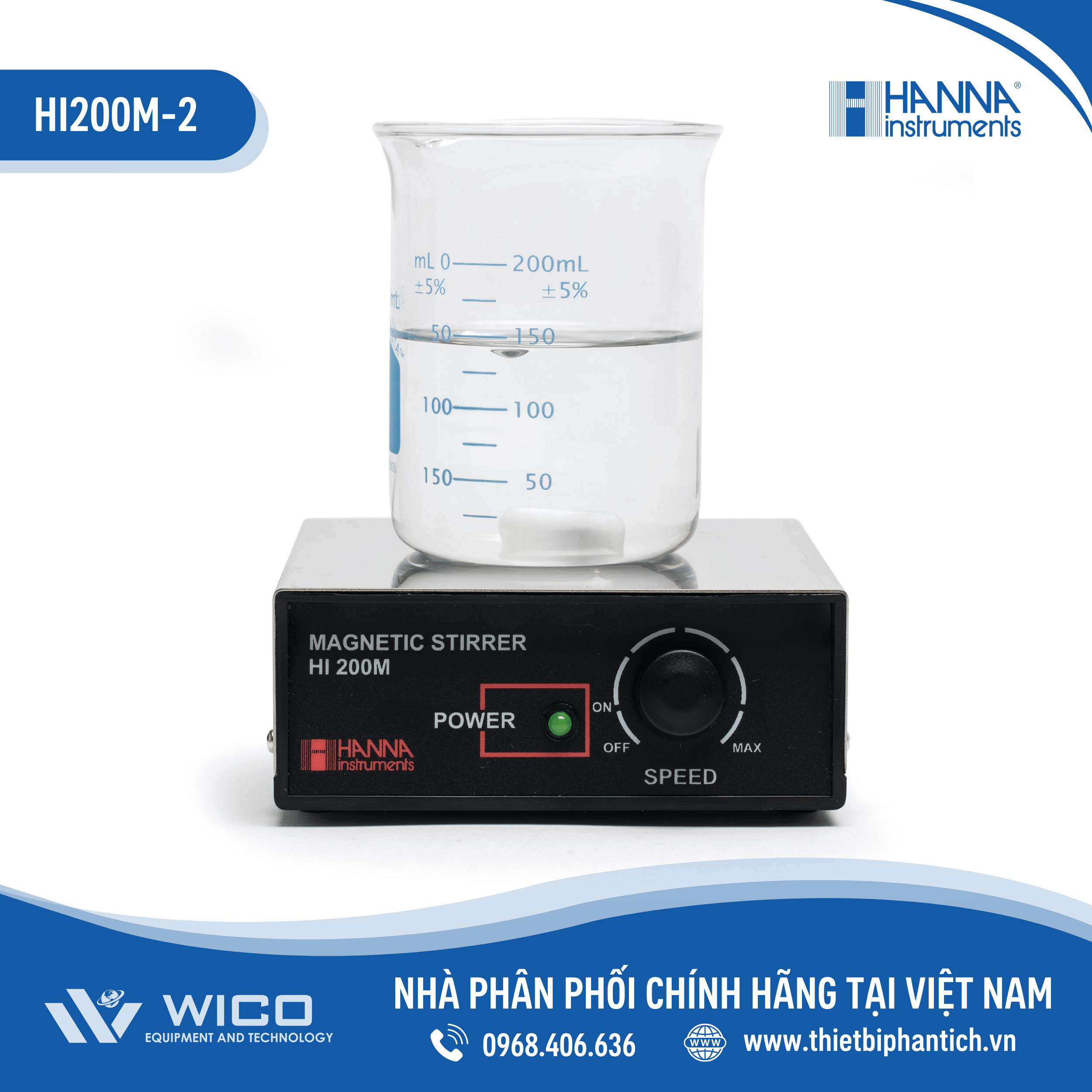 Máy Khuấy Từ Nhỏ Gọn Vỏ Thép Không Gỉ HI200M-2 Hanna