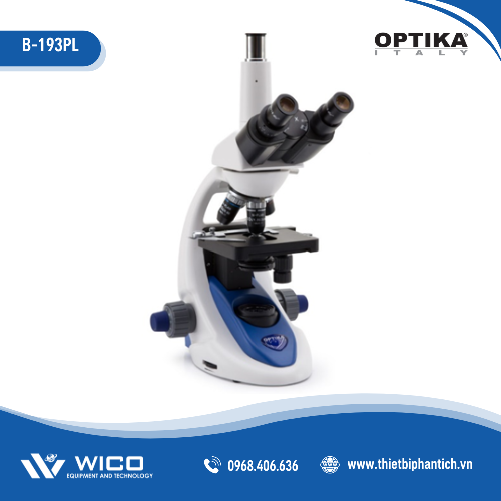 Kính Hiển Vi Sinh Học 3 Mắt  B-193 PL | Hãng Optika - Ý