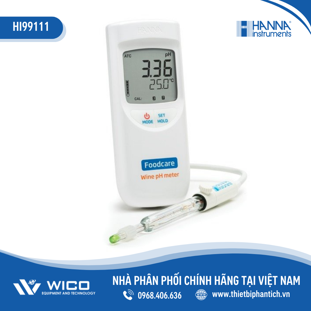 Máy Đo pH/Nhiệt Độ Trong Nước Ép Và Must Của Rượu Nho HI99111