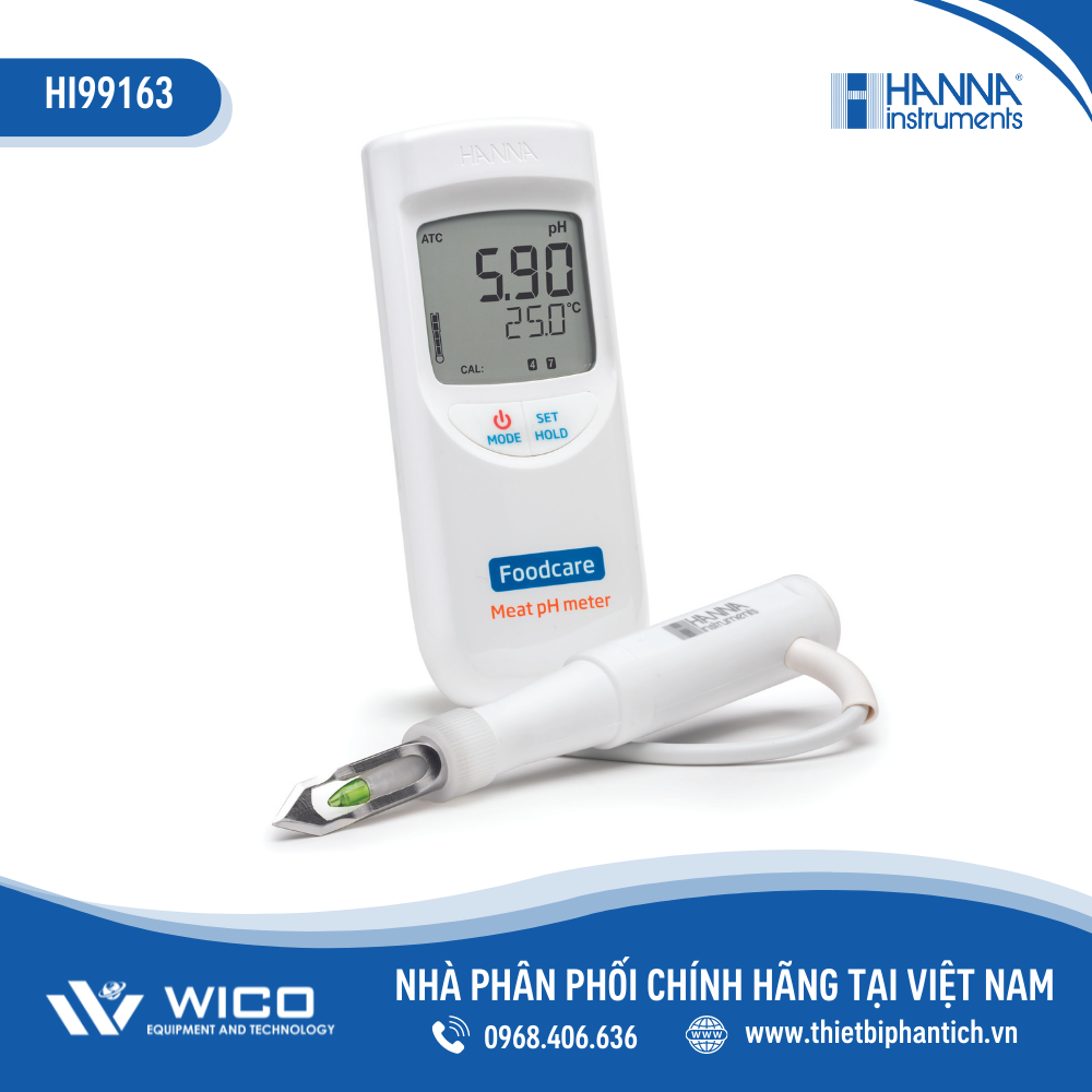 Máy Đo pH/Nhiệt Độ Trong Thịt Hanna HI99163