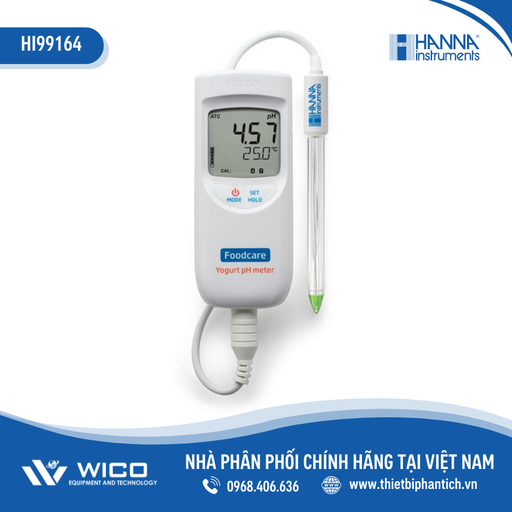 Máy Đo pH/Nhiệt Độ Trong Sữa Chua Hanna HI99164