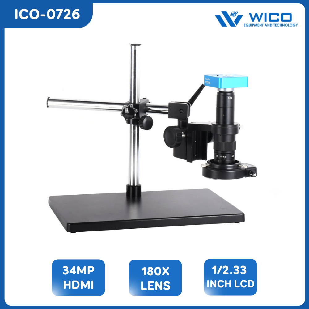 Kính Hiển Vi Điện Tử ICO-0726 Thương Hiệu WICO | Camera 34MP - Zoom 180X