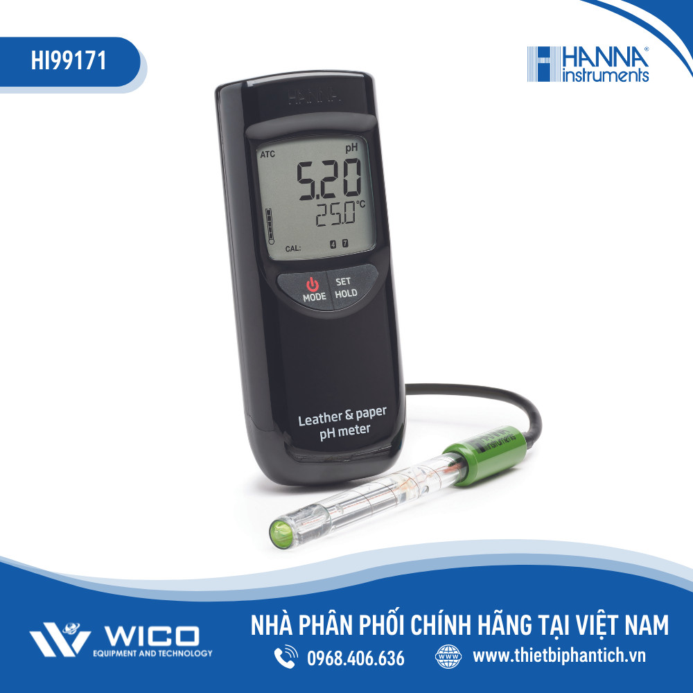 Máy Đo pH/Nhiệt Độ Cho Bề Mặt Giấy Và Da Thuộc Hanna HI99171