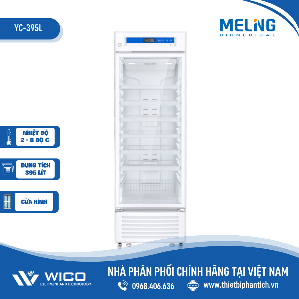 Tủ Bảo Quản Dược Phẩm 395 Lít Meiling YC-395L (Cửa Kính)