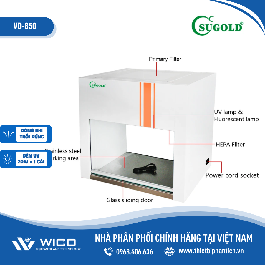 Cấu tạo tủ cấy VD-850