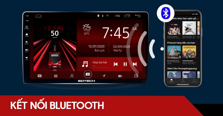 Với tính năng Bluetooth, bạn có thể dễ dàng thực hiện kết nối giữa điện thoại và màn hình ô tô