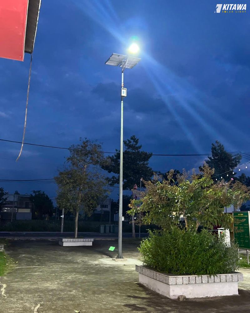 kitawa lắp đặt đèn năng lượng mặt trời cho chợ đêm bình phước