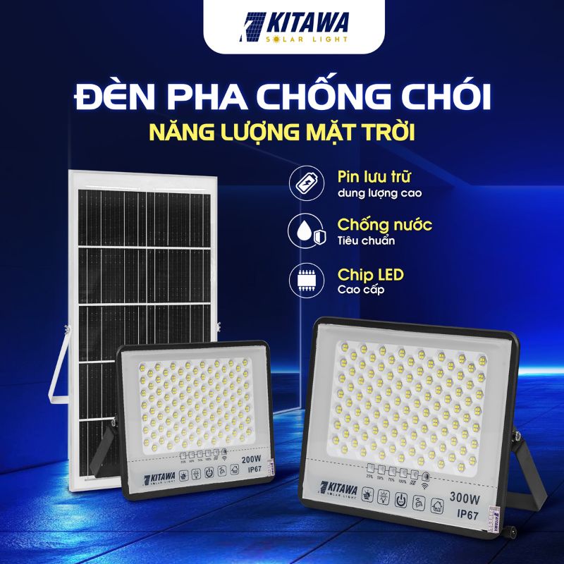 đèn pha năng lượng mặt trời chống chói 200w