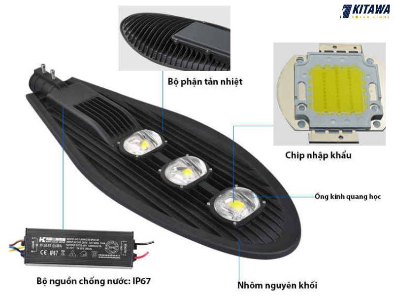 cấu tạo của đèn đường LED điện