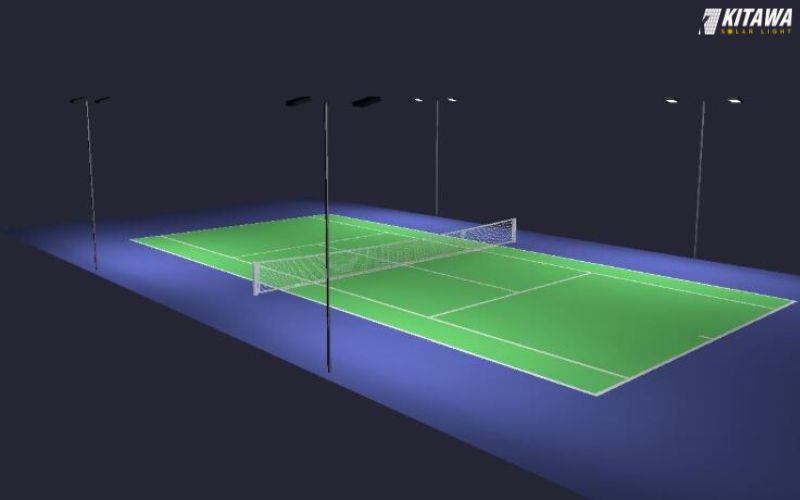 đèn pha điện cho sân Tennis