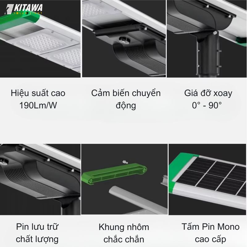 đèn liền thể công trình năng lượng mặt trời 100W