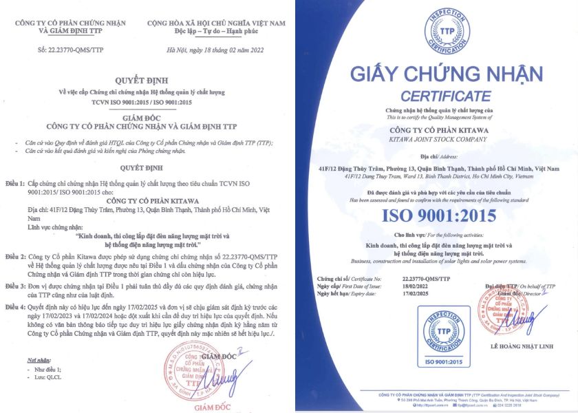 Chứng nhận ISO 9001:2015