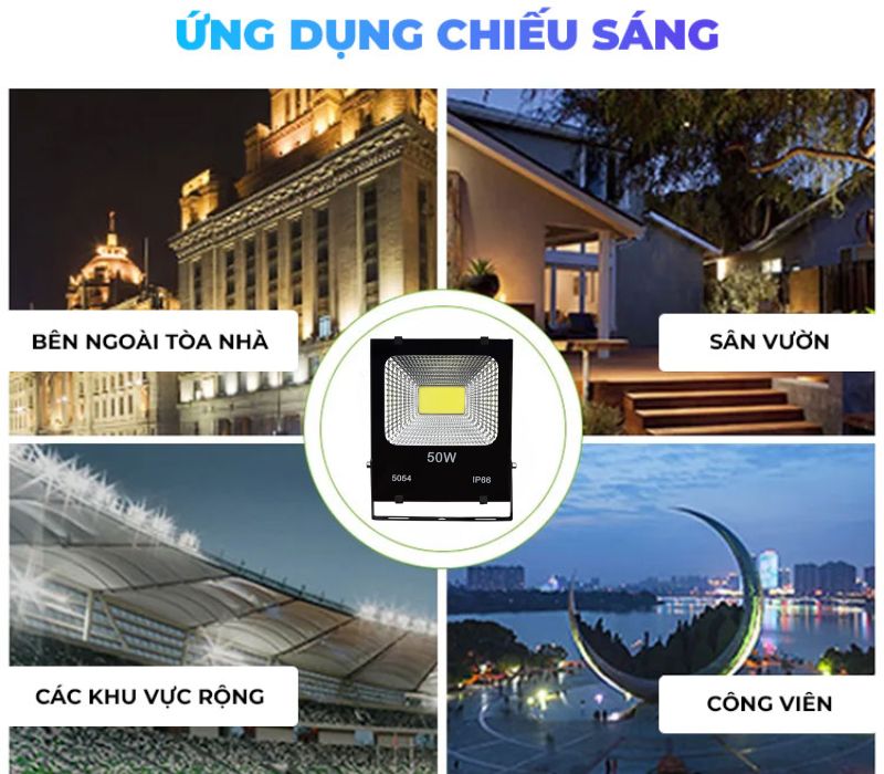 Đèn pha LED điện 50W AC.DP02.50