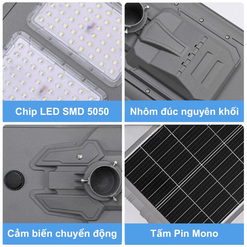 đèn liền thể công trình năng lượng mặt trời 100W