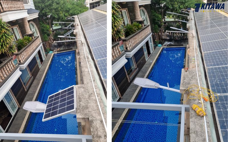 Lắp đèn năng lượng mặt trời 600W cho gia đình anh Tuấn ở Quận 6