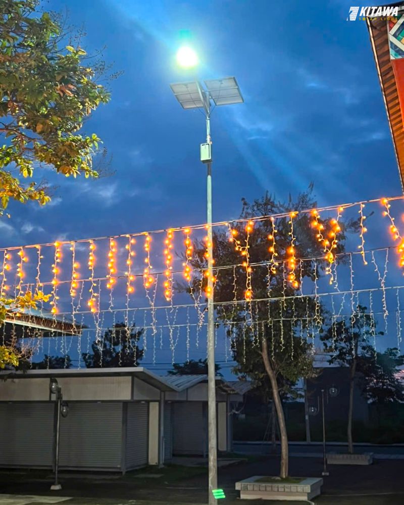 kitawa lắp đặt đèn năng lượng mặt trời cho chợ đêm bình phước