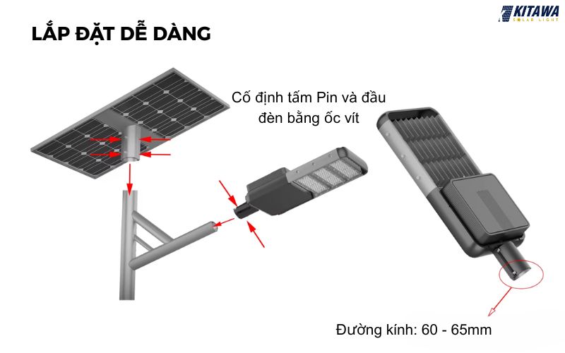 đèn đường công trình năng lượng mặt trời 100w