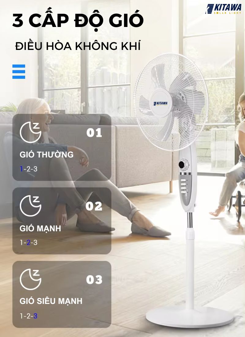 Quạt đứng năng lượng mặt trời 30W - KQ11.30