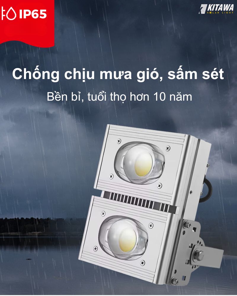 Đèn pha COB năng lượng mặt trời 60W CT.DP02.60