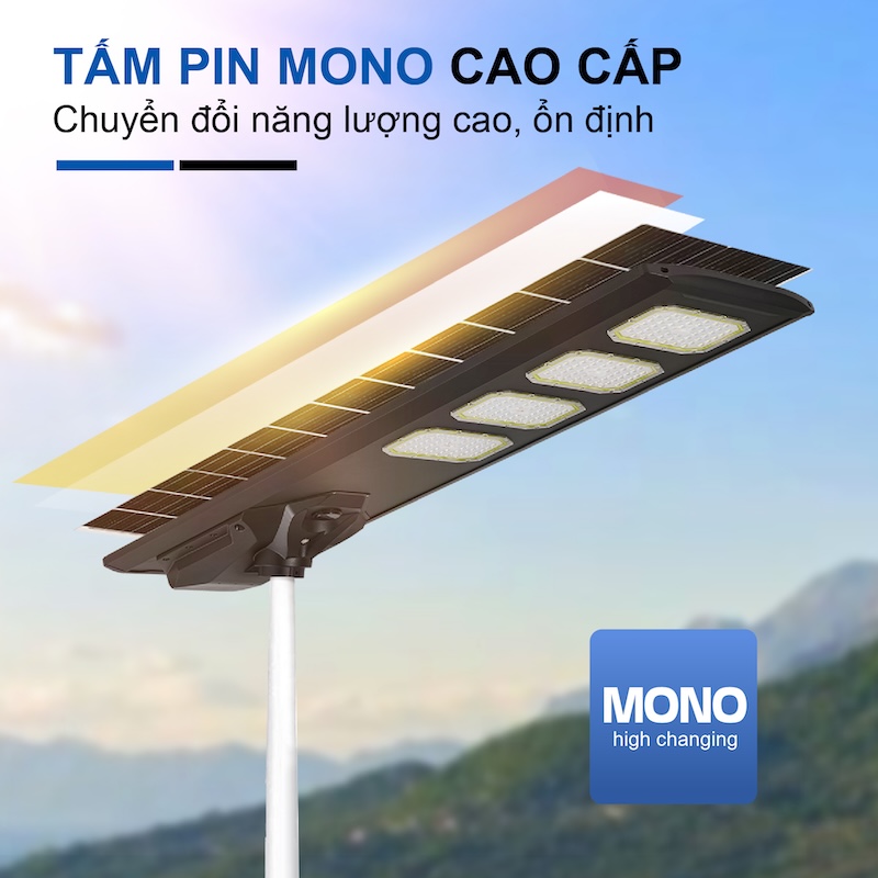 đèn liền thể công trình năng lượng mặt trời 600W