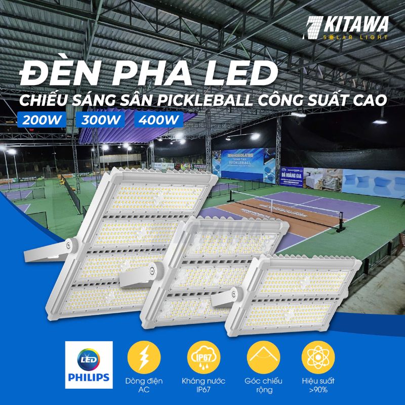 đèn pha điện cho sân Pickleball