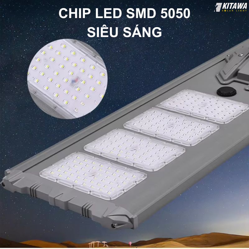 đèn liền thể công trình năng lượng mặt trời 100W