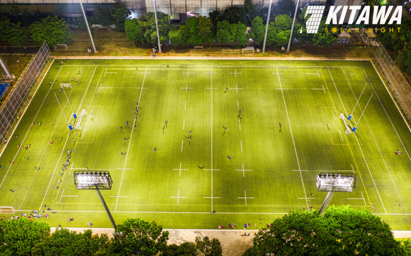 Thiết kế chiếu sáng phù hợp với kích thước sân