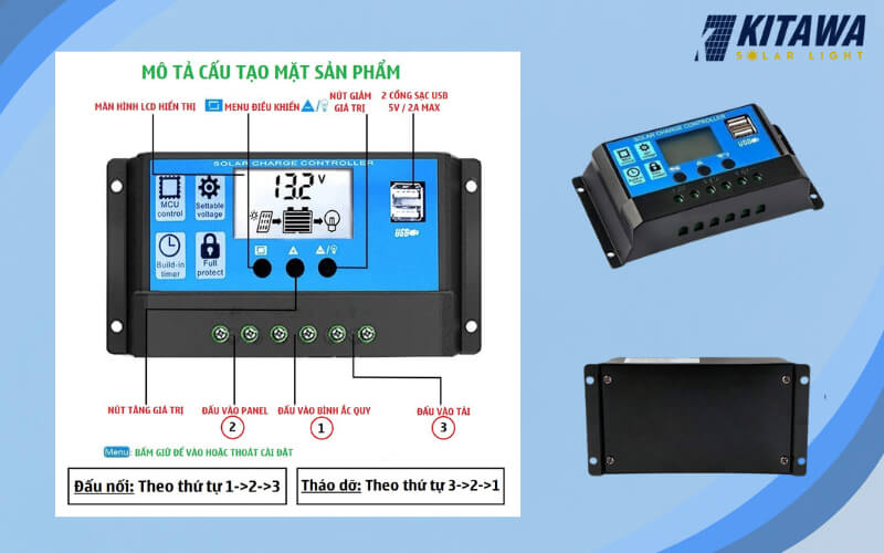 Minh hoạ một bộ điều khiển sạc năng lượng mặt trời
