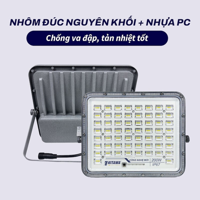 đèn pha chống chói năng lượng mặt trời 200w