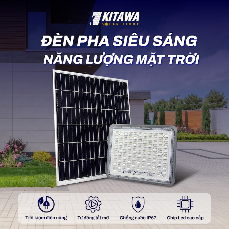 đèn pha chống chói năng lượng mặt trời 400w