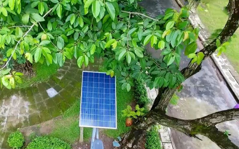 Tấm pin bị bóng râm che khuất