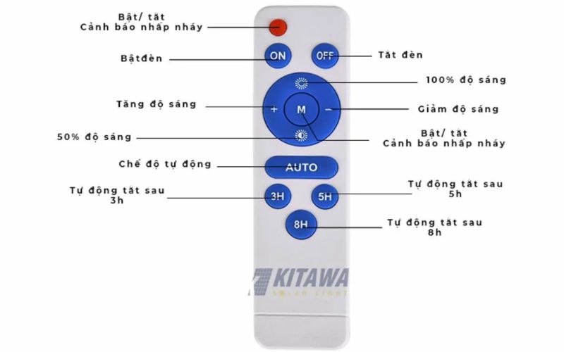 Cách sử dụng remote đèn năng lượng mặt trời 300W