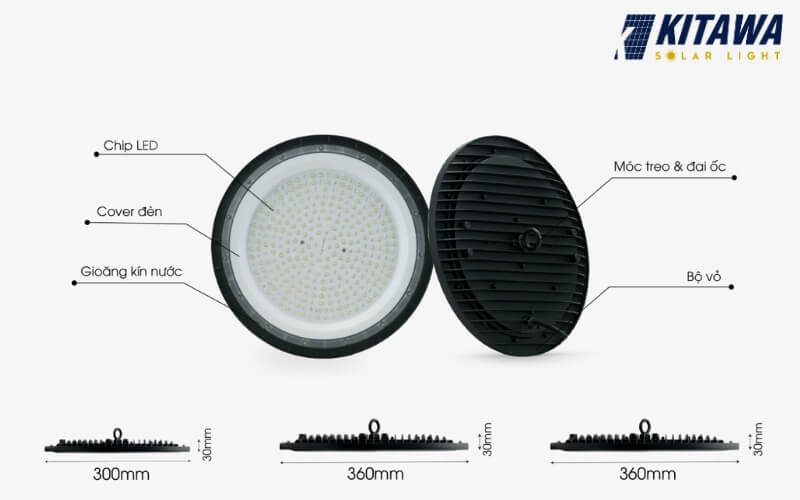 Cấu tạo của đèn LED highbay UFO