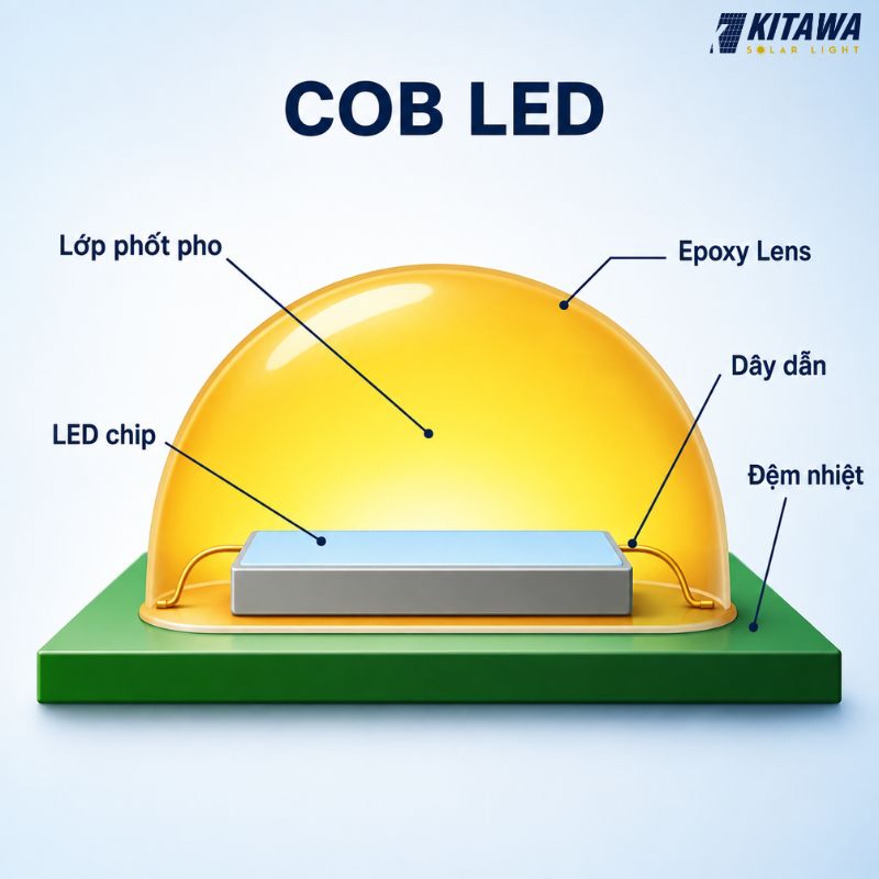 Cấu tạo của chip LED COB