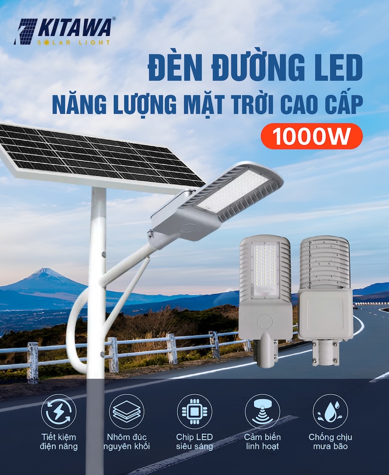 đèn đường năng lượng mặt trời 1000W