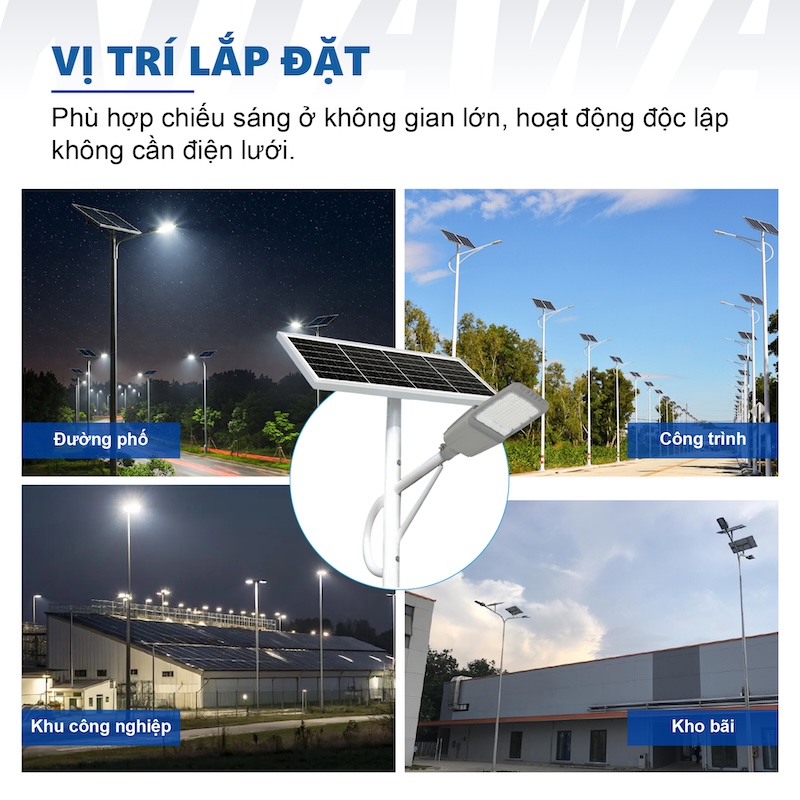 đèn đường công trình năng lượng mặt trời 1000W