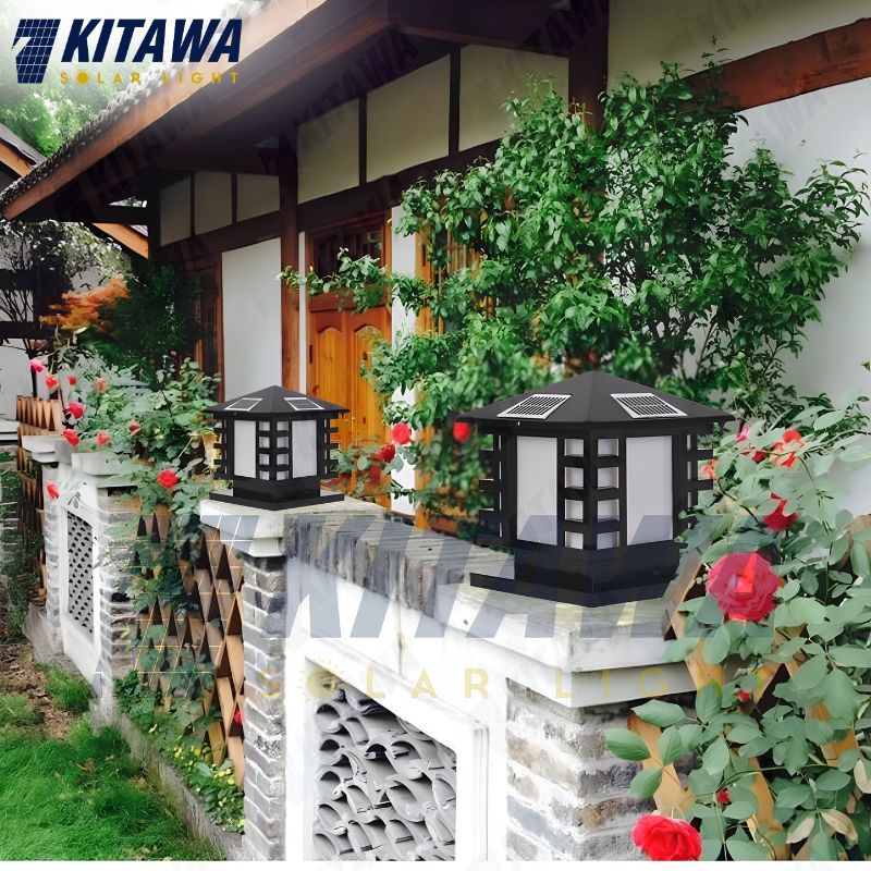 Mẫu đèn sân vườn KITAWA thiết kế gắn tường rào và tiểu cảnh