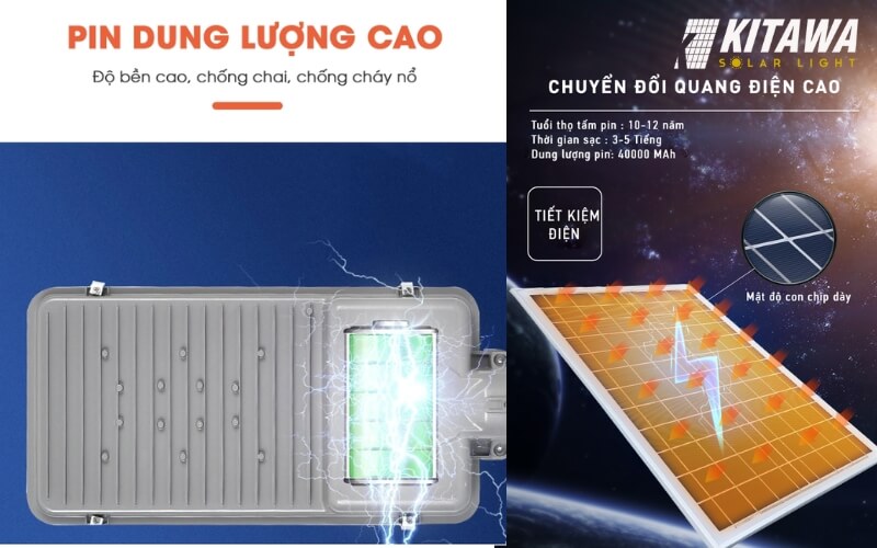 Đèn năng lượng Solar Light chiếu sáng liên tục trong suốt đêm