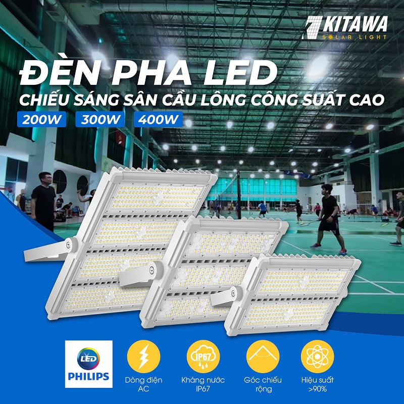 đèn pha điện cho sân cầu lông